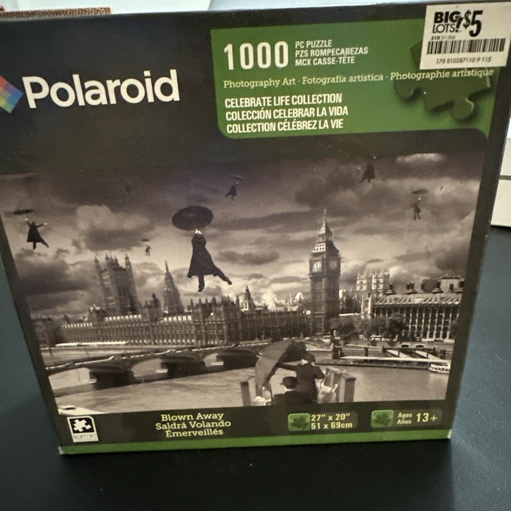 Blown Away Polaroid 1000 pc Jigsaw Puzzle 27" X 20" Karmin. COMPLETE!